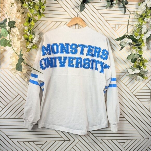 MU Monsters University Disney Parks Spirit Jersey LS Oversized White Size S USA - Picture 1 of 10